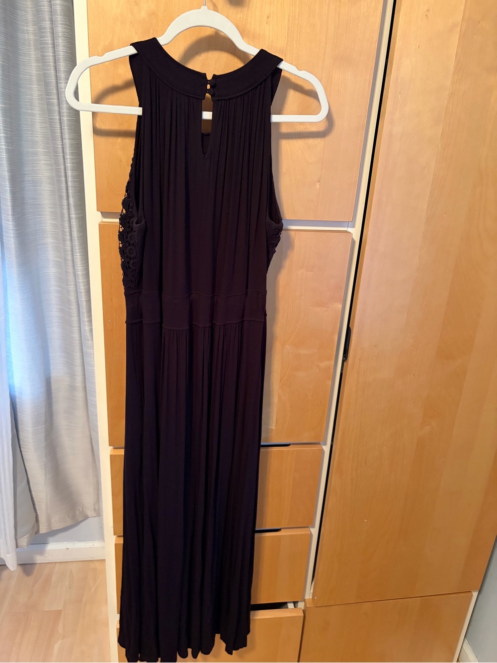 Calvin Klein Black Halter-Style Maxi Dress with Drawstring - Picture 3 of 13